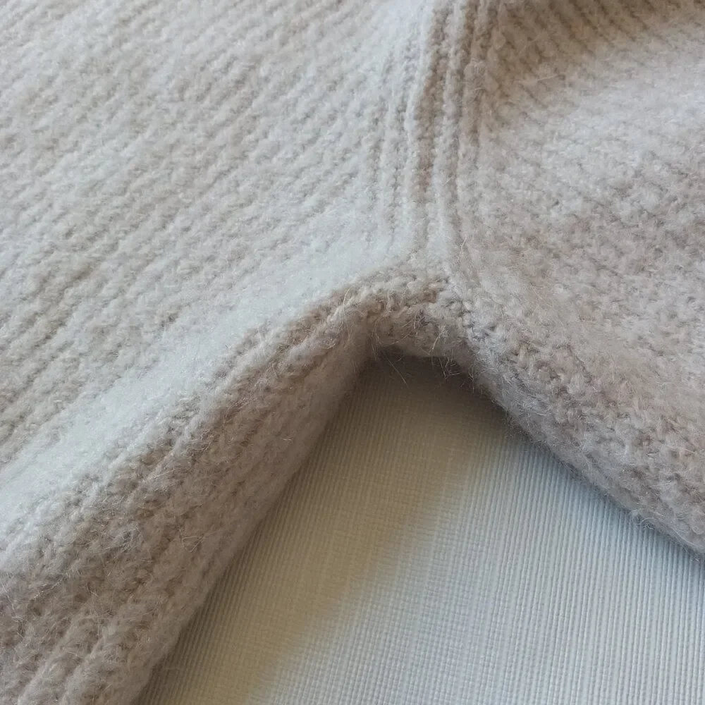 A New Day Beige Cream Plus Size Fuzzy Button Up V-Neck Cardigan Sweater Size XXL